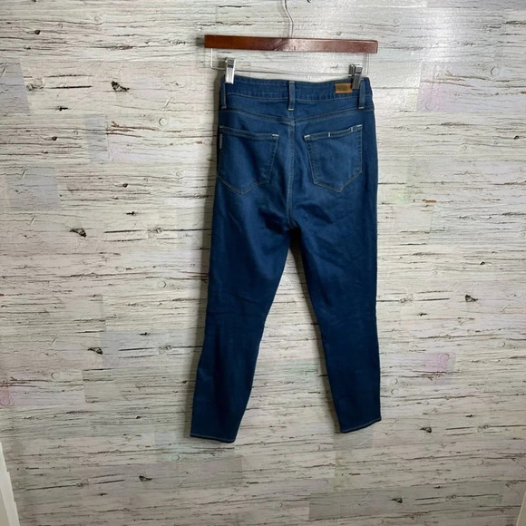 PAIGE Hoxton crop Tristan high rise stretchy skinny jeans blue denim size  25 - Picture 9 of 9